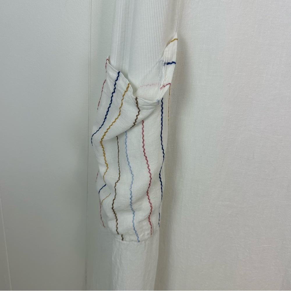 Vasna White Linen Maxi Dress Patch Pockets Sleeveless Women’s XL Made in Italy - Picture 4 of 9